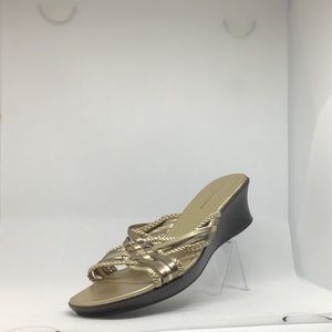 Predictions Manmade Silver Wedge Sandals